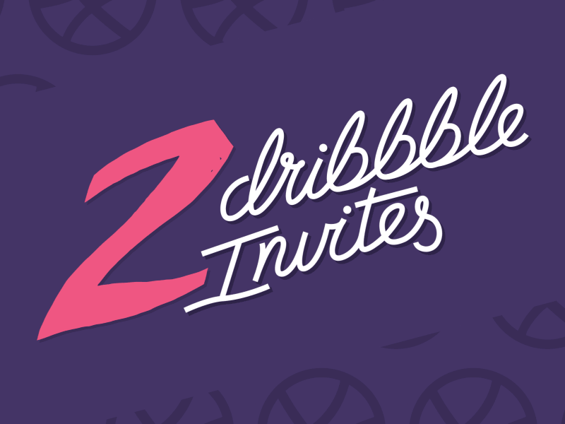 2 Dribbble Invites animated animation dribbble gif handdrawn illustration invitations invites script typography