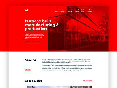 Homepage Concept clean design desktop engineering home manufacturing mobile modern ui ux