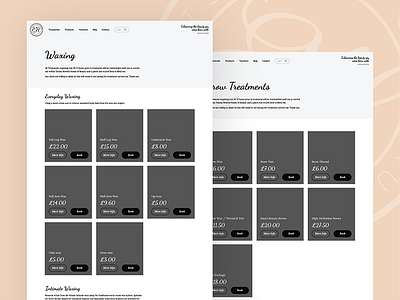 WIP Wireframes for a beauty website beauty bookings clean cosmetics desktop modern store stylish ui ux website