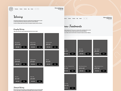 WIP Wireframes for a beauty website