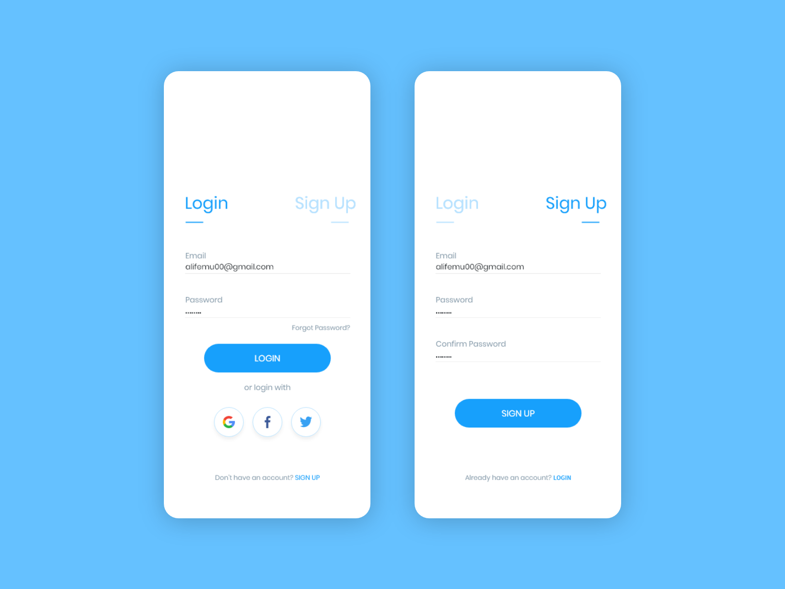 adobe xd login screen template free