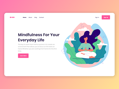 Meditation App Landing Page adobe xd adobe xd templates alifemu homepage landing page landing page design medication medication app medication app landing page medication landing page web templates web theme web theme design yoga and medication yoga app yoga app landing page yoga landing page