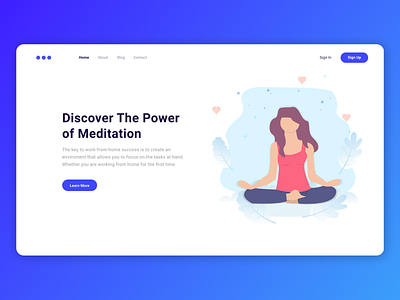 Meditation App Landing Page Concept 2