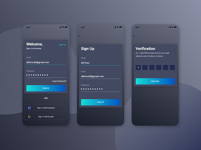 Login, Sign up and OTP Verification adobe xd adobe xd app design adobe xd templates alifemu ios app mobile app number verification otp verification ui design verification