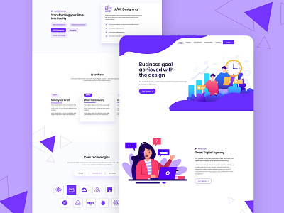 Agency Landing Page adobe xd agency page adobe xd templates agency agency homepage agency landing page agency ui agency web template agency web theme landing page landing page for agency ui ui design web theme design