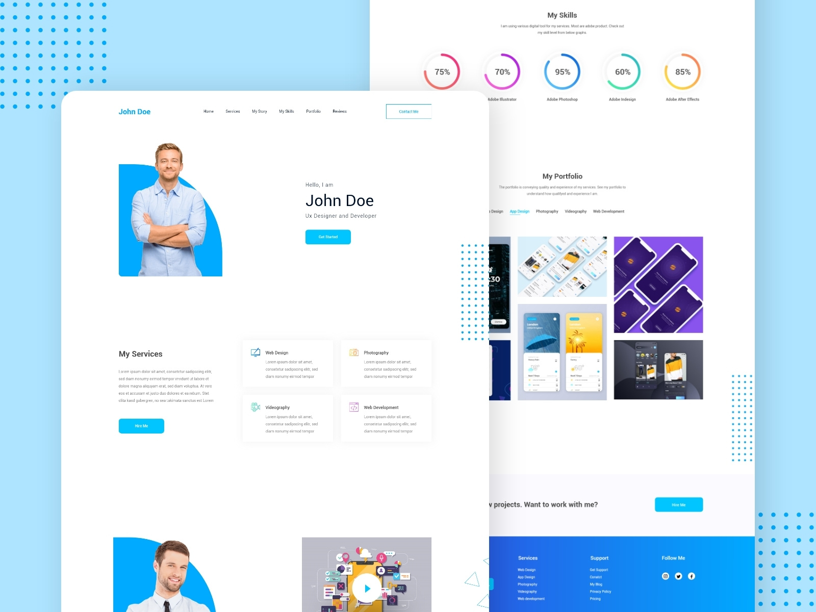 Designers Portfolio Landing Page by Alif Emu on Dribbble
