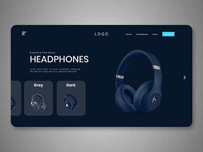 Headphone Header Exploration adobe xd beats e commerce ecommerce figma header headphone buy headpones landing page web theme design