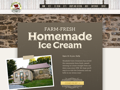 Woodside Farm Creamery Website Design farm ice cream redesign rustic ui ui design ux web design website