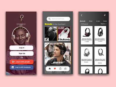 Audio company UI app design