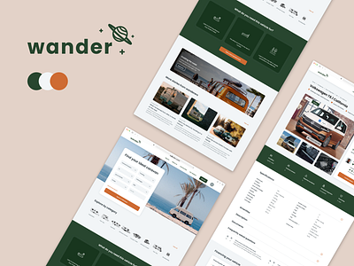 Caravan Rental Platform Web UI brand identity branding caravan rental color palette landing page ui design uxui vehicle rental website web ui