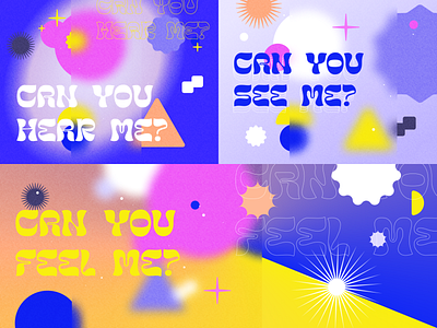 Can You Hear-See-Feel Me? Poster Design Series abstract shapes color palette design galactic style graphic design poster design retro font