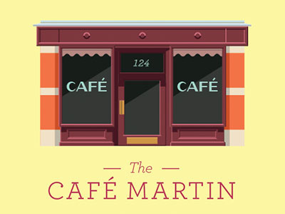 Cafe Martin illustration typography