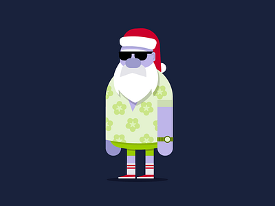 Traveling Santa character design illustrator vector