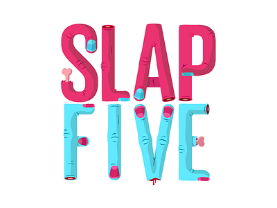 Slap Five Title design illustration typography vector
