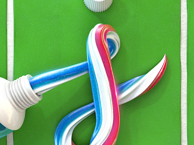 Toothpaste J 36daysoftype c4d type typography