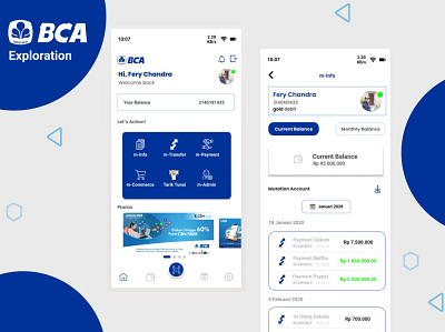 UI Mbanking BCA adobe xd app bca figma uiux