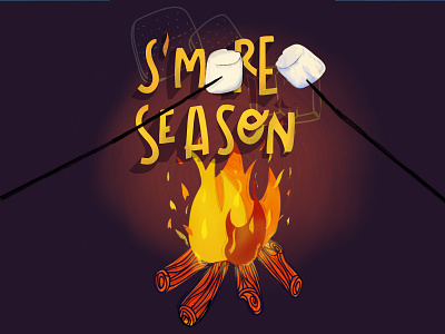 Smore Season campfire camping digital lettering fire food hand lettering handlettering smores sweets