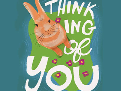 Bunny Greeting Card animal illustration design digital illustration digital lettering hand-lettering illustration typography