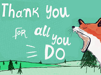 Thank you Greeting Card 3d lettering animal illustration cosmic design digital illustration hand-lettering handlettering illustration