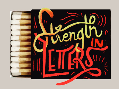 Matches series digital illustration digital lettering fire handlettering illustration matches typography