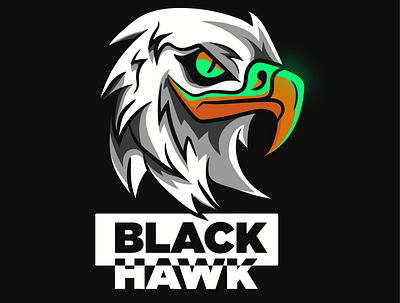 black hawk logo branding design flat illustration