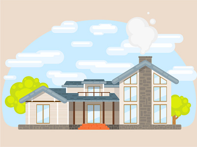 Сhalet chalet flat house illustration vector рисунок