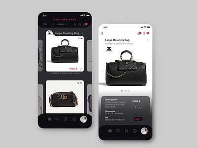 Fashion and Accessories App Design branding clothes interface purse xd