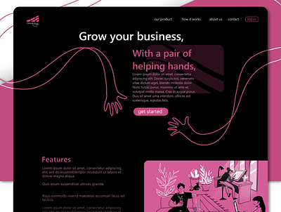 Landing page branding design illustration interface photoshop procreate ui ux webdesign xd
