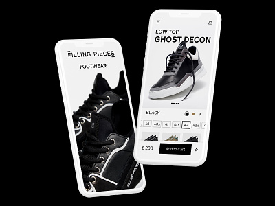 Filling Pieces UI concept ecommerce filling pieces footwear mobile ui online shop online store sneakers ui uiux