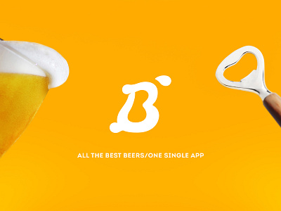 BeerApp Logo app b beer branding fluid hops logo petya splash yellow