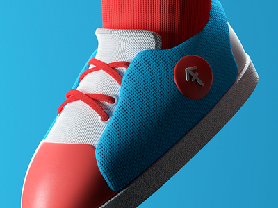 Got Ya! 3d c4d color colorfull design detail fabric illustration lightening moebius labs simplistic sneaker texture