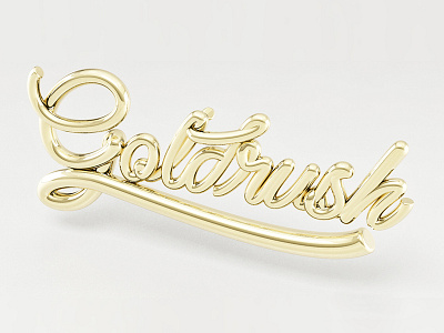 Goldrush HD 3d c4d display font gold lettering logo luxury script type typography vray