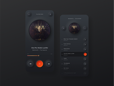 Music player app concept design mobile ui ux