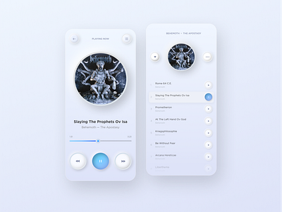Music player (light) app concept design mobile ui ux