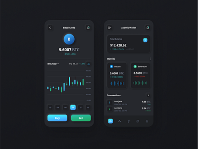 Crypto app design minimal mobile ui ux