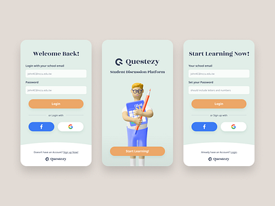 Daily UI #1 - Sign Up / Login Page dailyui dailyui001 education app login page sign up ui