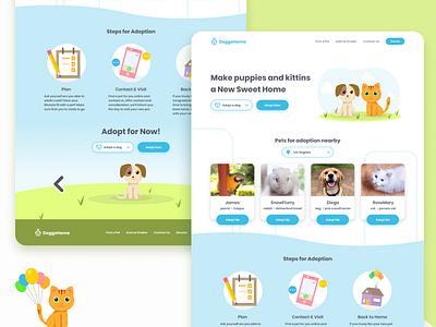 Daily UI #3 - Landing Page Design - Pet Adoption Service Website cat dailyui dailyui003 dog pet ui