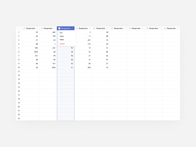 Table cell components row table ui ux