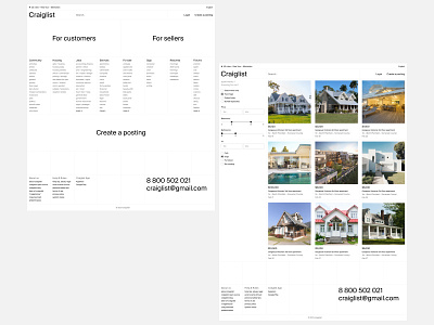 Craigslist redesign concept craiglist grid product redesign services typography ui ux