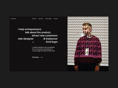 Web Designer portfolio black designer portfolio grid hero minimal minimalism typography ui ux web web design