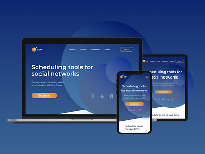 Landing page for social media scheduler