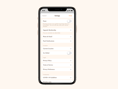 Daily UI - Settings app dailyui007 design ui ux