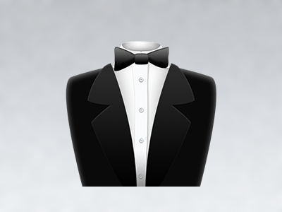 Tuxedo bow tie buttons icon shirt tuxedo