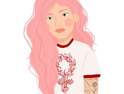 Pink haired / COLOUR applepencil art artstudent character girl girl illustration illustration illustrator ipad procreate