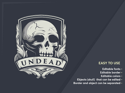 head skull badge logo template