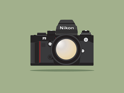 Nikon F3 camera flat design nikon vector