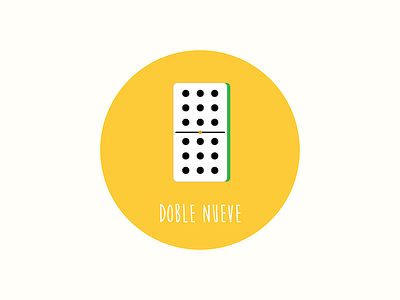 Cubanisms - El Doble Nueve domino flat design icon