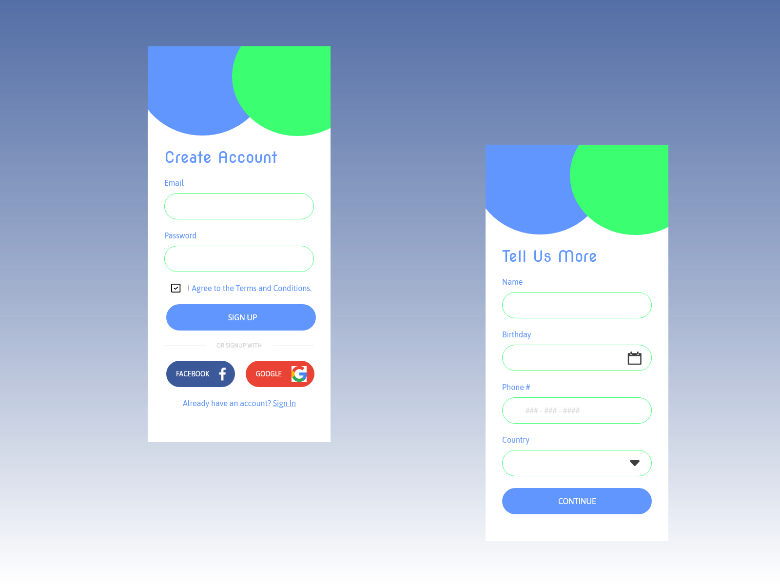 UI for sign up page by Ragyu on Dribbble