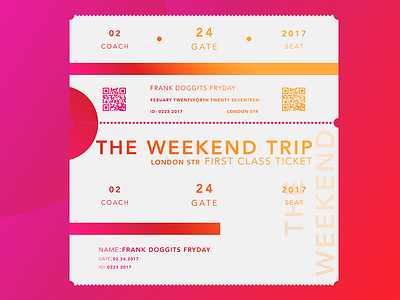 Posters and Gradients ~ The Weekend Trip (Ticket) design gradients photoshop poster typography