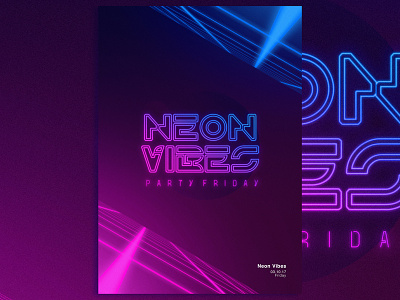 Posters and Gradients ~ Neon Vibes design gradients photoshop poster typography